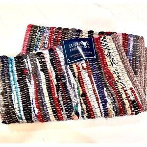 Chindi Home Collection Rag Rug Handwoven‎ Multicolor 20x31.5" Boho New Farmhouse